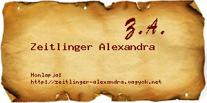 Zeitlinger Alexandra névjegykártya
